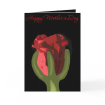 Abstract Red Rose Mother's Day Card cards