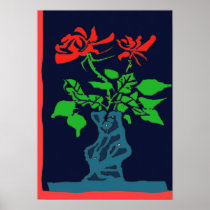 Abstract Red Roses posters