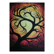 Abstract red tree cards