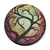 Abstract red tree- magnet magnets