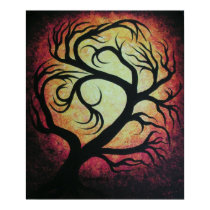 Abstract red tree-poster posters