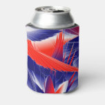 Abstract Red White and Blue Can Cooler