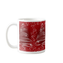 Abstract Red X'mas Tree & Swirls Mug by fat_fa_tin Abstract Red X'mas Tree & Swirls Mug