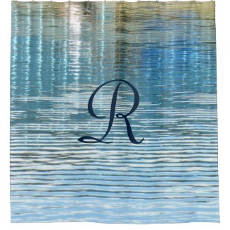 Abstract Reflection Shower Curtain with Monogram