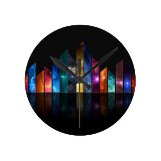 ABSTRACT REFLECTIVE ART DESIGN ROUND WALL CLOCKS