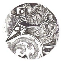 Abstract Reptiles Round Sticker