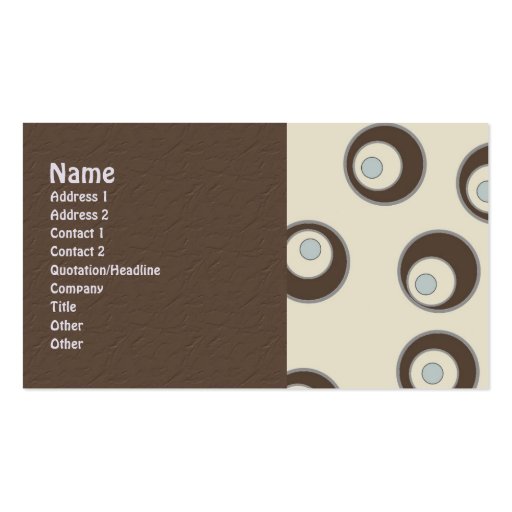 Abstract Retro Circles Business Cards (front side)