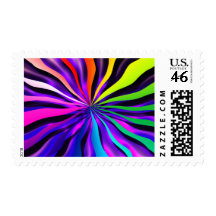 ABSTRACT RETRO FANTASY POSTAGE STAMP