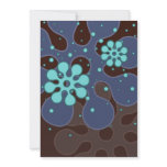 Abstract Retro Snowflakes Invitation in Blues