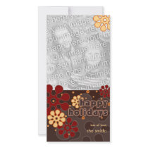 Abstract Retro Snowflakes Photo Card in Red photo cards by PheteFirst Abstract Retro Snowflakes Photo Card in Red photo cards