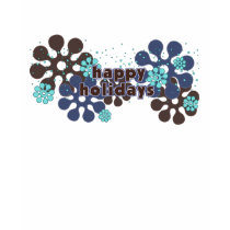 Abstract Retro Snowflakes Shirt in Blue