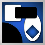 Abstract Rich Modern Blue Shapes AP0006 Posters