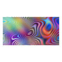 abstract rings pattern personalized photo card