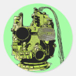 Abstract Robot Head Retro Colors Sticker