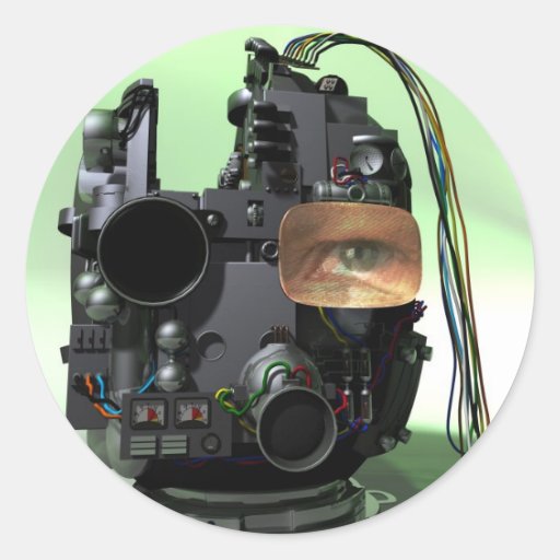 Abstract Robot Head Sticker