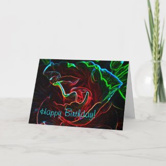 Abstract Rose birthday card card