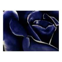 Abstract Rose in Oil - Twilight Stark Navy posters by withanf Abstract Rose in Oil - Twilight Stark Navy posters