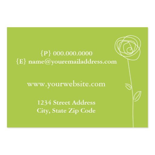 Abstract Roses Chubby Business Card (back side)