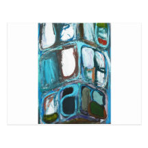 Abstract Round Bold City Blocks Post Cards