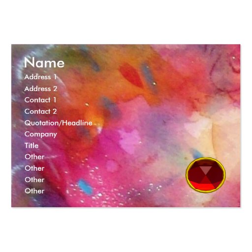ABSTRACT RUBY,bright red gem blue pink Business Card