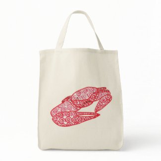 Abstract Sand Crab with red spirals, beach bag bag