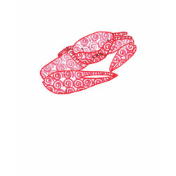 Abstract sand crab with red spirals on tshirts shirt