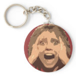 Abstract Screaming Woman Portrait Keychains