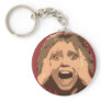 Abstract Screaming Woman Portrait Keychains