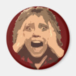 Abstract Screaming Woman Portrait Refrigerator Magnets