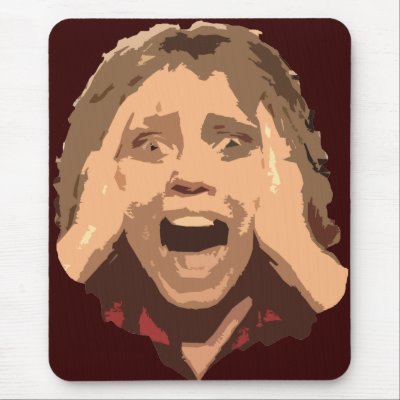 Abstract Screaming Woman Portrait Mousepads by Faces_