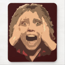 Abstract Screaming Woman Portrait Mousepads