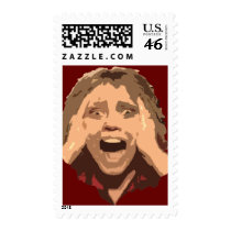 Abstract Screaming Woman Portrait postage