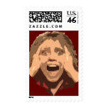 Abstract Screaming Woman Portrait postage