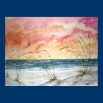 abstract seascape beach painting poster print