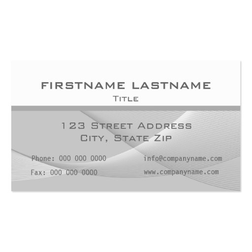 Abstract silver Business Cards (back side)