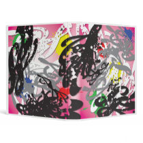 Abstract Splatter Pink and Black binders