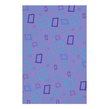 Abstract Squares Blue Lavender Stationery