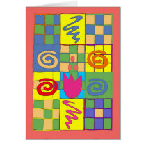 Abstract Squares on Quilt Card