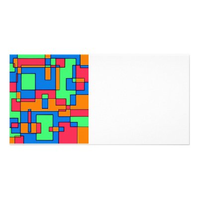 Abstract squares custom photo card by patricia_lane80