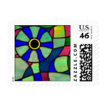 Abstract stained glass Chameleon eye Postage Stamp