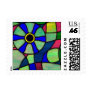 Abstract stained glass Chameleon eye Postage Stamp
