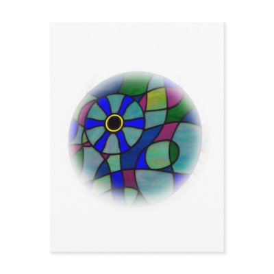 Abstract stained glass Chameleon eye Postcard by NeilsGlass