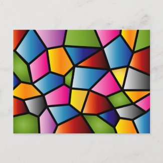 Abstract Stained Glass Postcard postcard