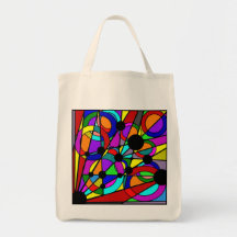 Abstract Stained Glass Tote Canvas Bag