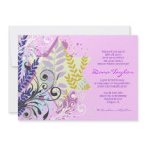 Abstract Star Jewish Baby Naming Invitation Hebrew