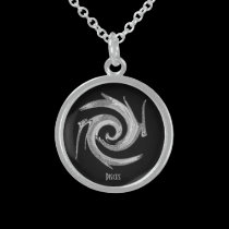Abstract Sterling Silver Pisces Zodiac Locket necklaces