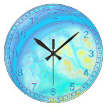 Abstract Streams of Joy – Cosmic Aqua & Lemon Clock