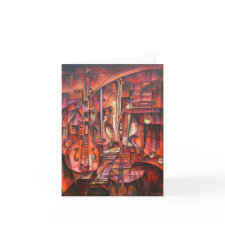 Abstract Stringed Instruments Notecards card