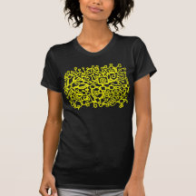 Abstract Structure - Yellow on Dark Tshirt