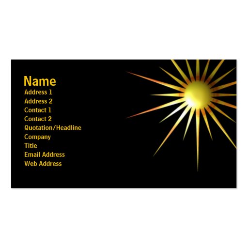 Abstract Sun Business Card (front side)